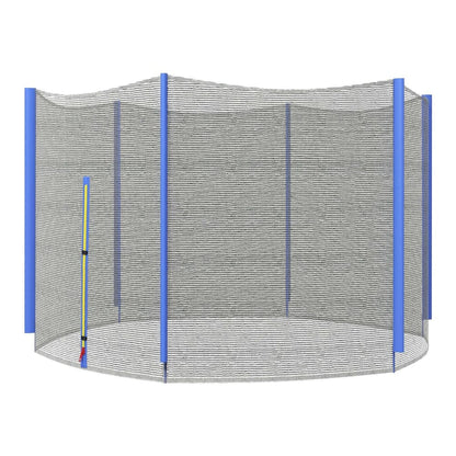SPORTNOW 8ft Trampoline Net Replacement with blue pole covers and a zipped entrance