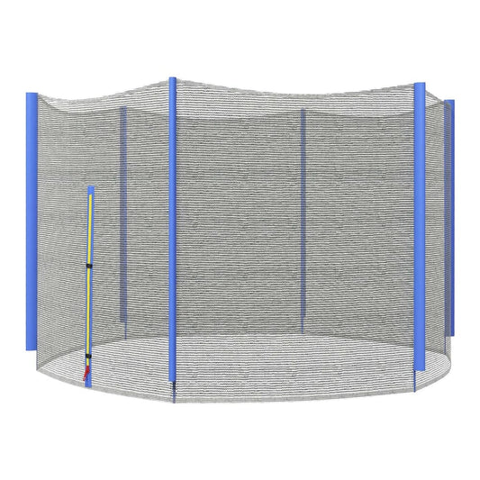 SPORTNOW 8ft Trampoline Net Replacement with blue pole covers and a zipped entrance