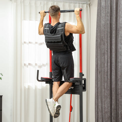 Man doing pull-ups wearing the running weight vest for exercise