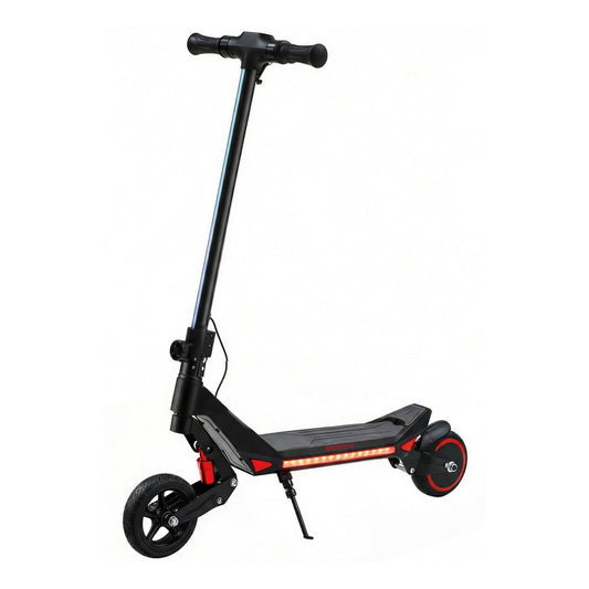 SPORTNOW Electric Scooter for Kids, a black foldable e scooter with RGB lights and an LED display