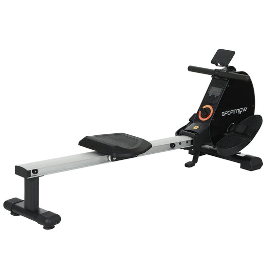 SPORTNOW Folding Magnetic Rowing Machine in Black and Silver