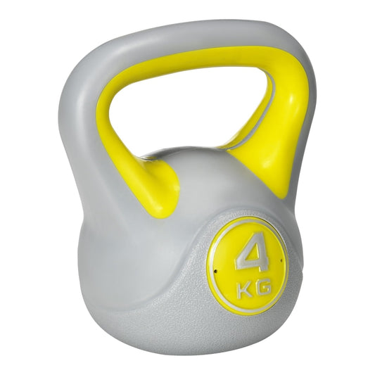 SPORTNOW Kettlebell, a yellow and grey weight with a wide handle for home gym workouts