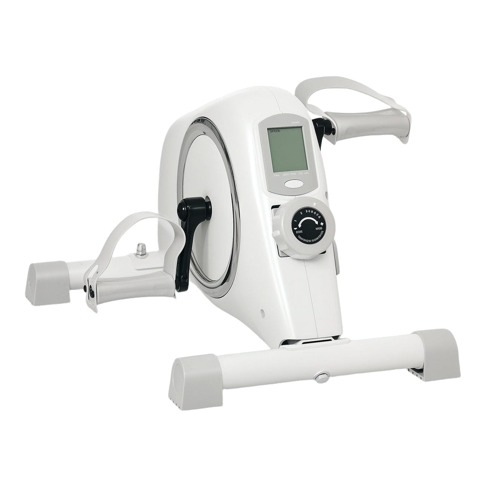 SPORTNOW Pedal Exerciser with Eight Level Magnetic Resistance, white, front three-quarter view