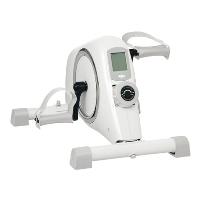 SPORTNOW Pedal Exerciser with Eight Level Magnetic Resistance, white, front three-quarter view