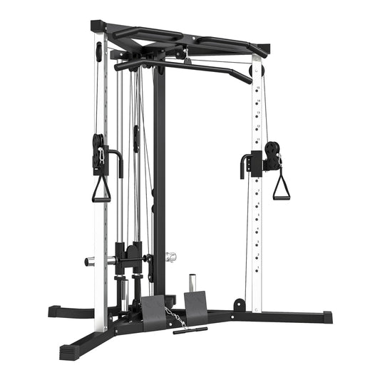 SPORTNOW Multifunctional Gym Machine with high-low pulleys and pull up bar in black