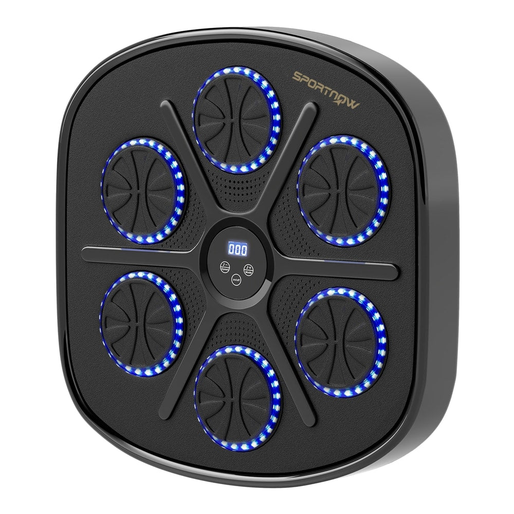 SPORTNOW Music Boxing Machine with six illuminated pads and a central digital display