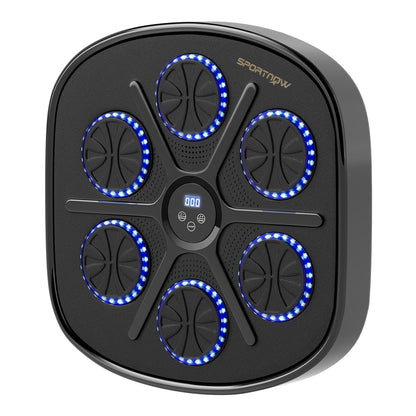 SPORTNOW Music Boxing Machine with six illuminated pads and a central digital display