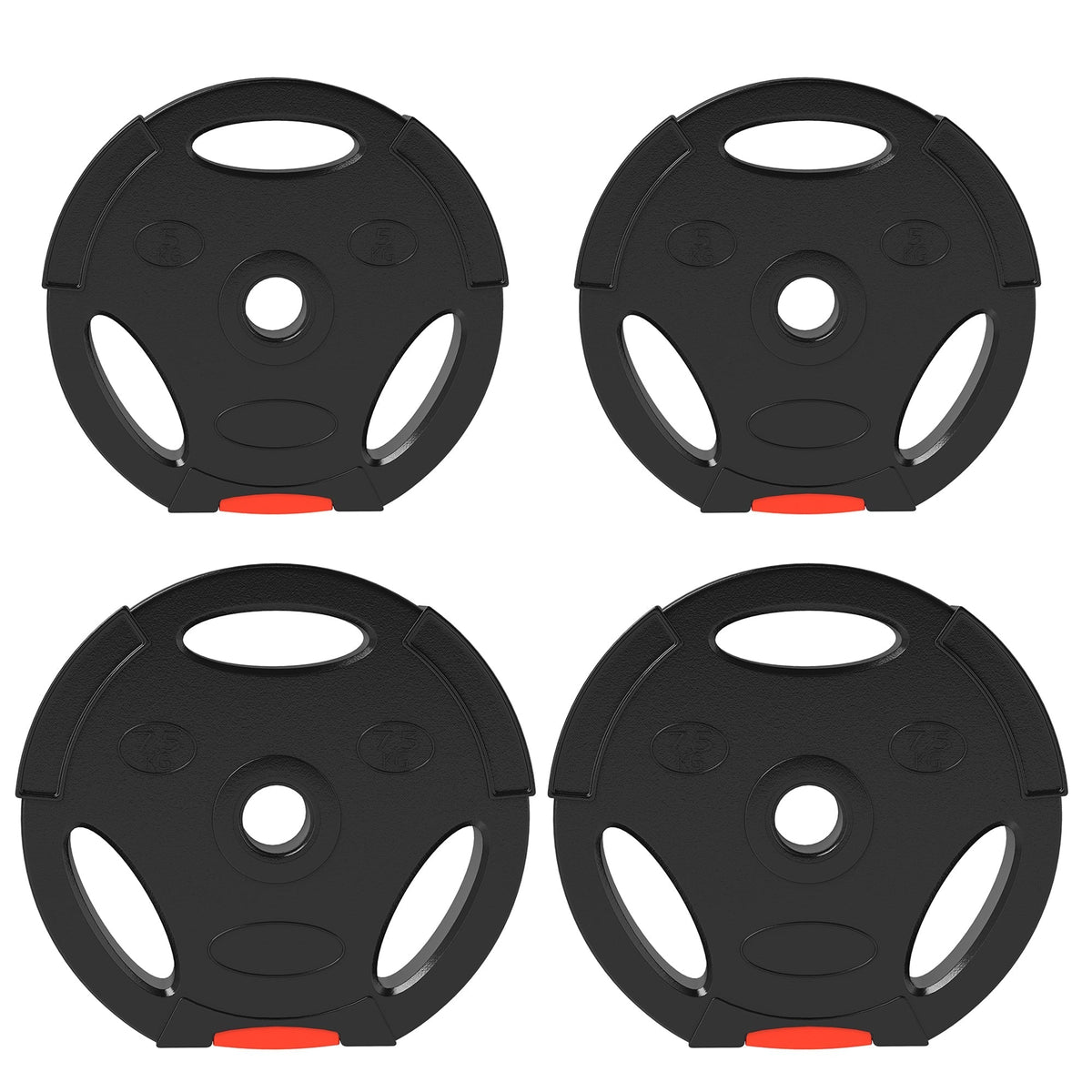 SPORTNOW Olympic Weight Plates Set, four black weight discs with red accents