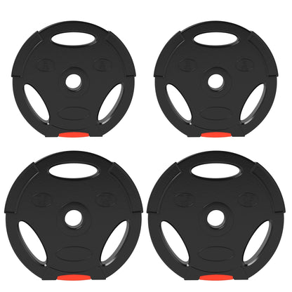 SPORTNOW Olympic Weight Plates Set, four black weight discs with red accents