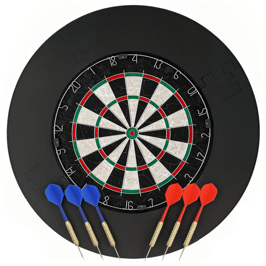 SPORTNOW Professional Bristle Dartboard Set with EVA Surround Ring in Black