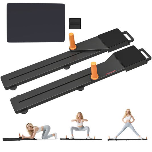 SPORTNOW Push Up Board Set of 2 with two orange handles and a black mat