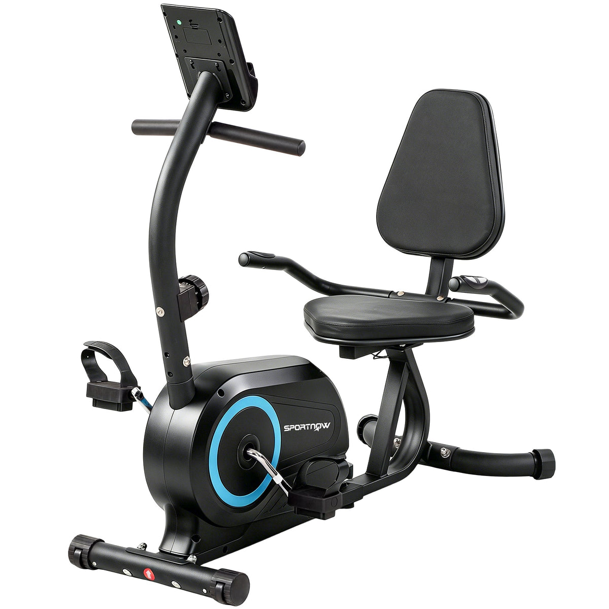 SPORTNOW Recumbent Exercise Bike for Home, Stationary Bike with Bluetooth, App Connectivity, Quiet 8-Level Magnetic