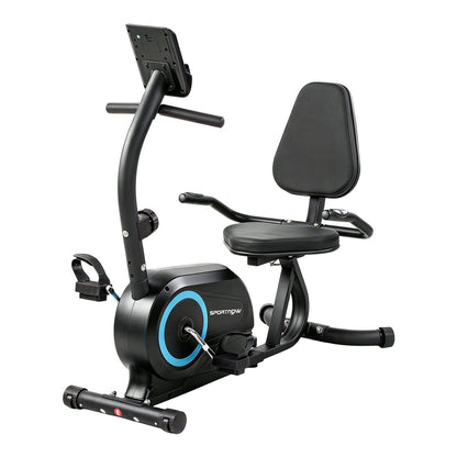 SPORTNOW Recumbent Exercise Bike for Home, Stationary Bike with Bluetooth, App Connectivity, Quiet 8-Level Magnetic