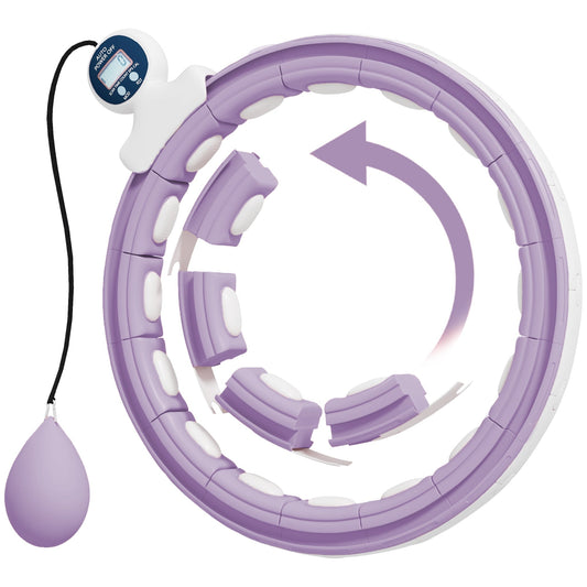 SPORTNOW Smart Weighted Hula Hoop with a digital counter and a purple weighted ball