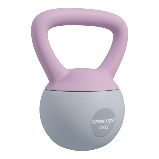 SPORTNOW 4KG Soft Kettlebell in purple and grey with a rounded base and handle