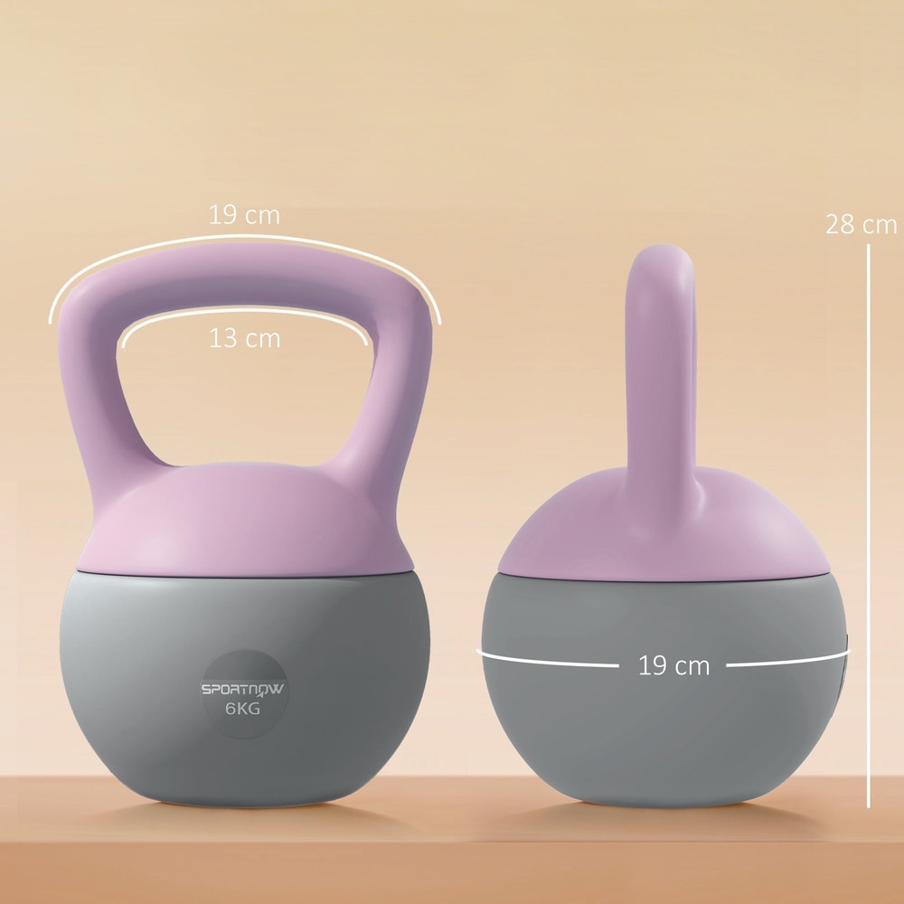 Dimensions of the soft kettlebell shown with measurement lines for height and width