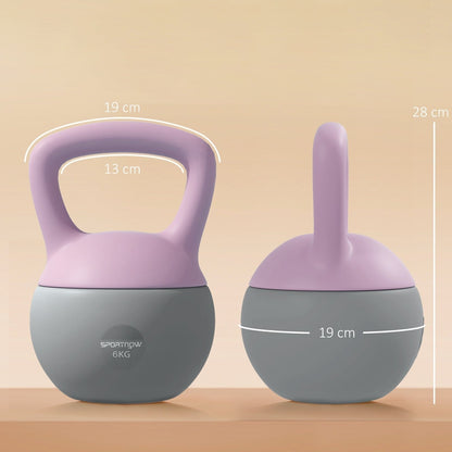 Dimensions of the soft kettlebell shown with measurement lines for height and width
