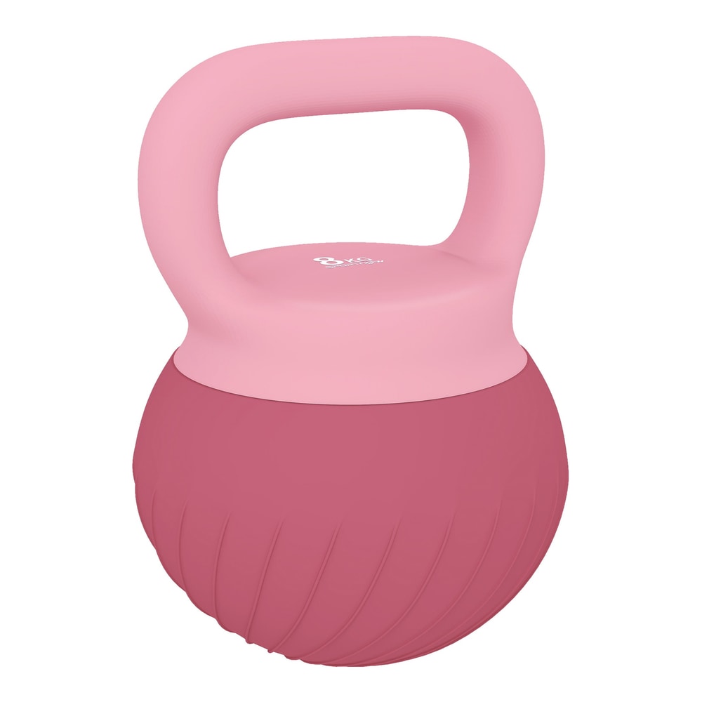 SPORTNOW Soft Kettlebell in pink and dark red with a textured surface and a wide handle