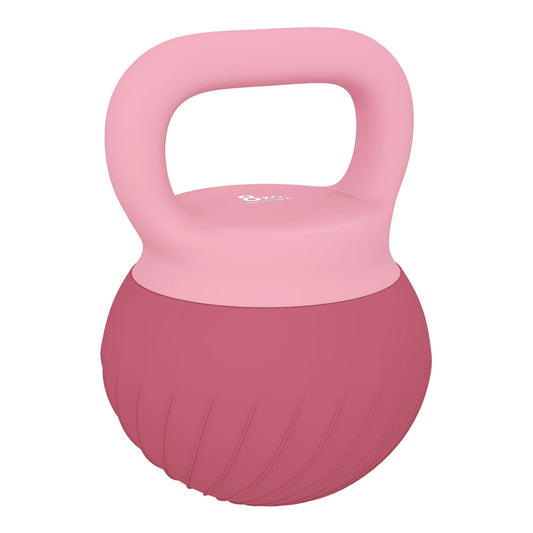 SPORTNOW Soft Kettlebell in pink and dark red with a textured surface and a wide handle