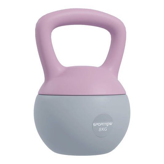SPORTNOW 8KG Soft Kettlebell in purple and grey with a non-slip handle