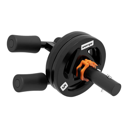 SPORTNOW Tib Bar with two 5kg weight plates attached to the bar