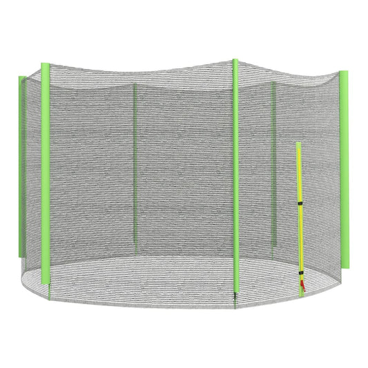 SPORTNOW trampoline net replacement with 6 plastic pole covers and zipped entrance, green