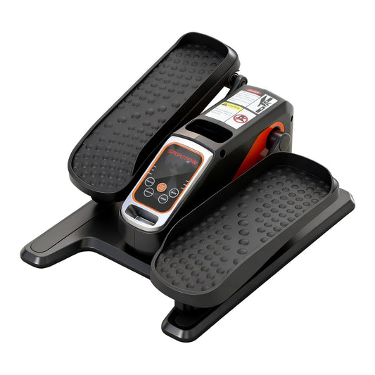 SPORTNOW Under Desk Elliptical Machine with orange accents and a digital display
