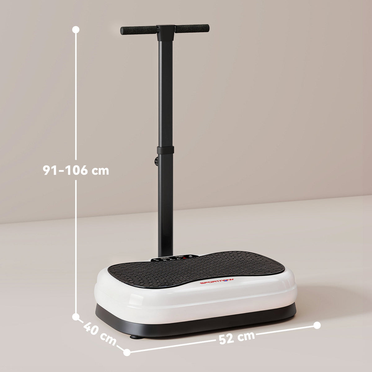 Vibration plate with dimensions shown