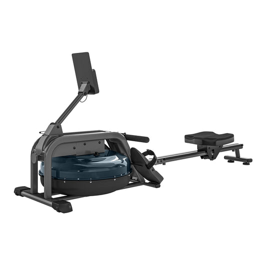 SPORTNOW Water Rowing Machine with Wheels in Black
