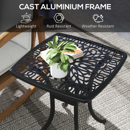 Outsunny Cast Aluminium Bistro Table in Black