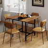 Square Conference Table Meeting Room Table with Thickened Tabletop-Rustic Brown