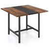 Square Conference Table Meeting Room Table with Thickened Tabletop-Rustic Brown