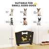 PawHut Wooden Dog Stopper, Dog Barrier with Support Feet, for Stair, Patio, Very Easy Setup, Black, 75 x 51 cm