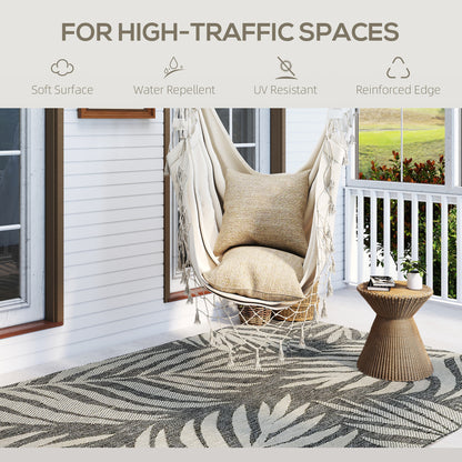 HOMCOM UV Resistant Indoor & Outdoor Area Rug in Grey