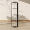 HOMCOM RGB LED Floor Lamp with Shelves, 4-Tier Dimmable Standing Lamp with Remote Control, Black