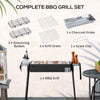 Outsunny Portable Charcoal BBQ Grill with Seasoning Baskets for Camping Picnic Hiking