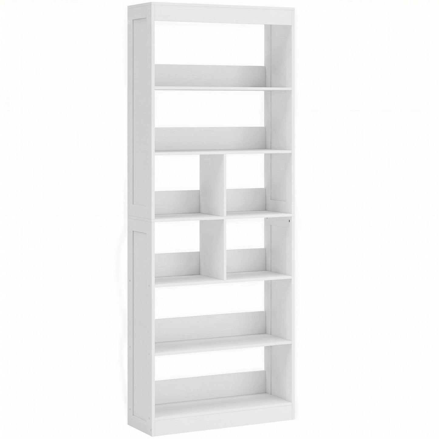 HOMCOM Bookcase, 6-Tier Bookshelf with Open Storage Shelves, Cubes, 180 cm Tall Display Shelf with Anti-Tipping Design, White