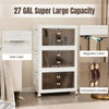 27/34/44/59/78/92.5 Gal Stackable Storage Bins with Lockable Wheels-27 Gal-3-Tier