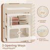 Stackable Storage Containers with Wheels and Lit-White-3-Tier