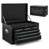 Steel Tool Box Chest Case with 6 Drawers Top Storage Automatic Lock-Black