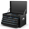Steel Tool Box Chest Case with 6 Drawers Top Storage Automatic Lock-Black