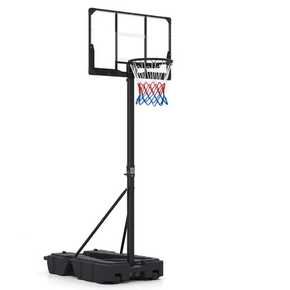 Stepless Adjustable Basketball Hoop with Stable Weighted Base on a plain white background