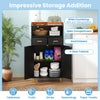 Storage Cabinet with 2 Drawers and 2 Doors-Black