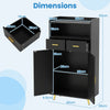 Storage Cabinet with 2 Drawers and 2 Doors-Black