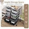 Storage Rolling Cart with 10-Drawer for Tools Scrapbook Paper Organising-Black &amp;amp; Grey