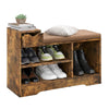 Storage Shoe Bench with Removable Cushion-Brown