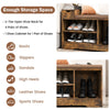 Storage Shoe Bench with Removable Cushion-Brown