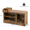 Storage Shoe Bench with Removable Cushion-Brown