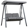 Outsunny 2 Seater Garden Swing Chair with Adjustable Tilting Canopy, Outdoor Hammock Bench with Steel Frame for Patio, Grey