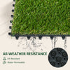 Outsunny 10 PCs 30 x 30cm Artificial Grass Turf, 25mm Pile Height Grass Carpet Fake Grass Mat UV Resistance for Outdoor